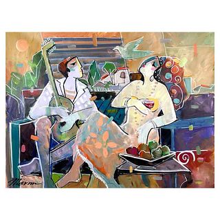 Isaac Maimon, Original Acrylic Painting on Canvas (40" x 30"), Hand Signed with Letter of Authenticity.
