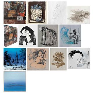 VARIOS ARTISTAS, Presencia de Arte Mexicano: 13 Artistas, Firmadas, Poligrafías S/N en libro, 28.5 x 28.5 x 4 cm