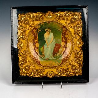 Decorative Tin Plate Framed in Ornate Gilded Frame