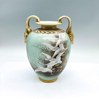Morimura Bros. Nippon Porcelain Painted Geese Vase