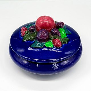Shelley Cobalt Blue Grape Pattern Lidded Bowl