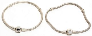 Pandora Pair of Sterling Silver Chain Bracelets