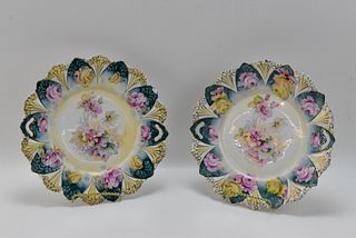 PAIR OF RS PRUSSIA PORCELAIN  PLATES