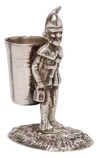 CONTINENTAL 800 SILVER NOVELTY GNOME TOOTHPICK HOLDER