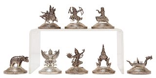 (8) WEIGHTED STERLING FIGURAL PLACE CARD HOLDERS, THAILAND
