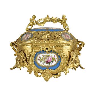 19th C. Bronze Mounted Sevres Box