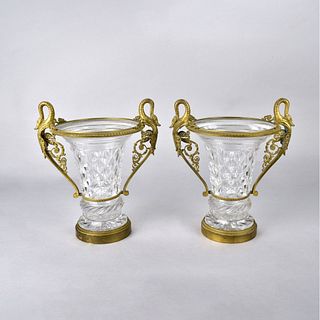 Pair of French Baccarat Style Vases