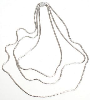 Triple-Strand Lady's Sterling Silver Necklace