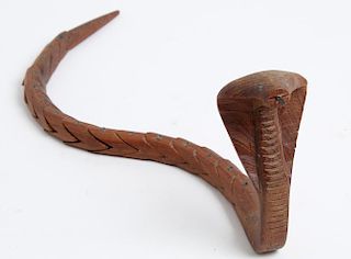 Vintage Danish-Style Articulated Wood Cobra Toy