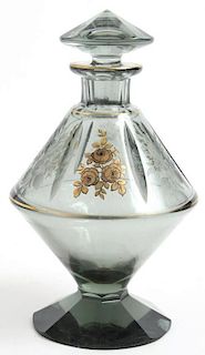 Czechoslovakian Etched & Gilded Glass Perfume