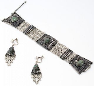 Israeli Silver & Eilat Stone Necklace & Earrings