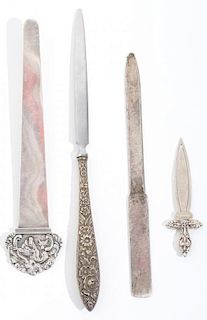 Group Silver Letter Openers & Bookmarks w. Tiffany