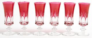 6 Bohemian Glass Apertif Glasses