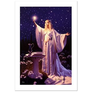 The Ring Of Galadriel Limited Edition Giclee on Canvas by Greg Hildebrandt. Numbered and Hand Signed by the Artist. Includes Certificate of Authentici