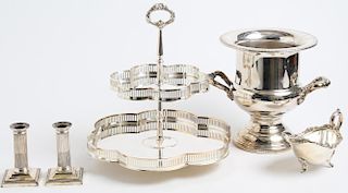 Assorted Silver-Plate Serving Pieces