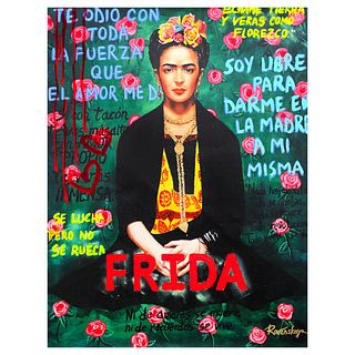 Nastya Rovenskaya- Mixed Media "Frida Kahlo"