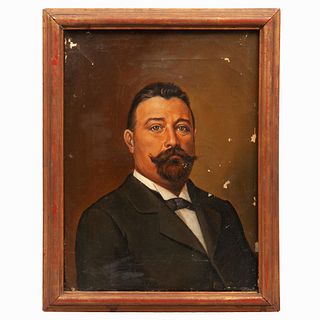 ANÓNIMO, Retrato de caballero, Sin firma, Óleo sobre tela, 31 x 23 cm