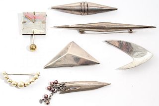 7 Modernist Silver Jewelry Articles, incl. Rebajes