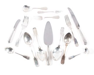 FRANK W. SMITH SILVER CO. STERLING SILVER FLATWARE SERVICE IN THE <I>FIDDLE THREAD</I> PATTERN