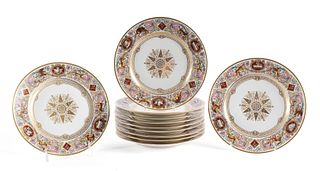 SET OF LOUIS PHILIPPE HUNTING PLATES DESIGNED FOR FONTAINEBLEAU