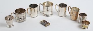 Group of 9 Silver-Plate Cups, Mugs & More
