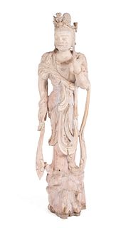 LARGE CARVED GUANYIN