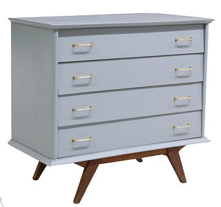 MID-CENTURY MODERN BLUE PAINTED COMMODE