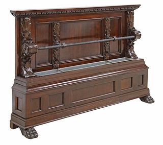 ITALIAN CARVED WALNUT HALL STAND, EARLY 20TH C.