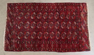 HAND-TIED BOKHARA PATTERN RUG, 5'11" X 3'7"