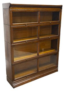 AMERICAN OAK FOUR-STACK LAWYER'S BOOKCASE GRM
