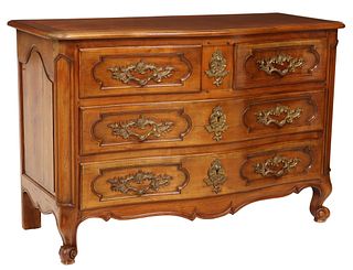 FRENCH LOUIS XV STYLE WALNUT COMMODE