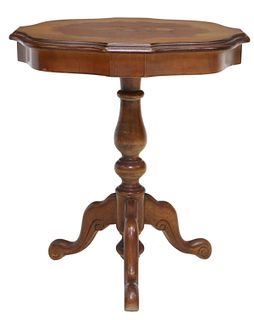 ITALIAN FLORAL MARQUETRY SIDE TABLE