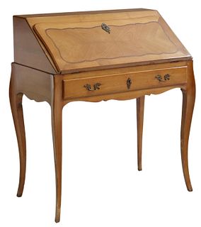 FRENCH LOUIS XV STYLE FRUITWOOD SLANT FRONT DESK