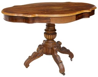 FRENCH LOUIS PHILIPPE BURLWOOD PEDESTAL TABLE