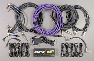 LOT OF PEDAL ACC, POWER SUPPLY, CABLES ETC.