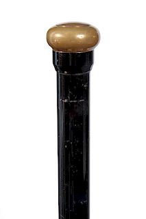 151. Surveyor’s Cane- Late 19th Century- A precise surveyor’s cane or transit which is quite a piece of equipment, brass 