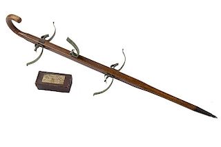 173. Pic-nic-stk System Cane- Early 20th Century- A great system stick with five original brackets which can be removed from 