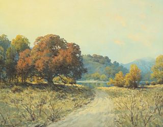 A.D. GREER (1904-1998) ROAD TO THE RIVER 22" X 28"
