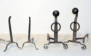 Two Pair of Arts and Crafts Andirons