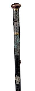 225. Rare Bow and Arrow Cane – Ca. 1890 – This cane appears to be just a regular walking stick but by removing the handle