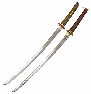 (2) JAPANESE TYPE 94 SWORDS, ONE WITH NAVAL MARK