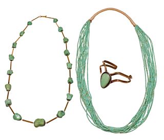 (3) SOUTHWEST TURQUOISE NECKLACES & CUFF