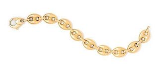 * A 14 Karat Yellow Gold Puffed Gucci Link Bracelet, 17.50 dwts.