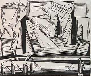 Lyonel Feininger (1871-1956) woodcut