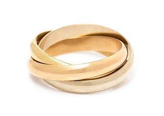 An 18 Karat Tricolor Gold Trinity Ring, Les Must de Cartier, 6.20 dwts.