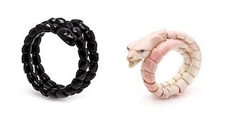 A Collection of Victorian Snake Motif Flexible Wrap Bracelets, 45.50 dwts.