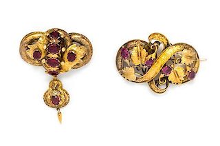 A Collection of Early Victorian Paste Lovers Knot Motif Brooches, 12.90 dwts.