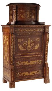CONTINENTAL MARQUETRY FALL-FRONT SECRETARY