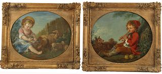 (2) MANNER OF FRANCOIS BOUCHER PASTORAL PAINTINGS