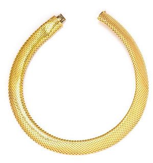 An 18 Karat Yellow Gold Popcorn Link Necklace, Italian, 71.10 dwts.